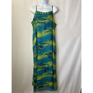 Vintage Zanara By Saraf Womens Beach Maxi Dress Size 1X Tropical Vacation Travel